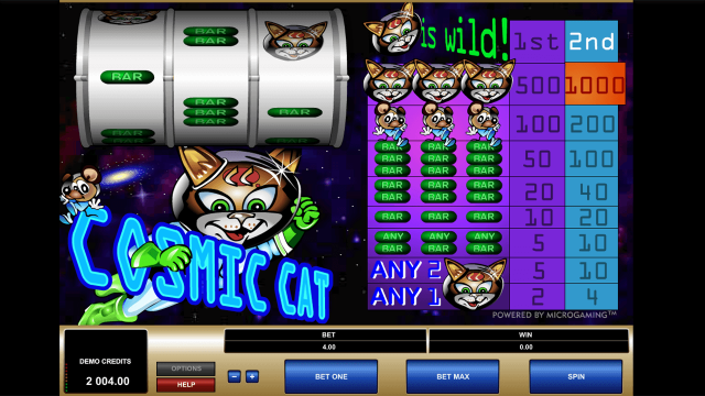 Характеристики слота Cosmic Cat 5