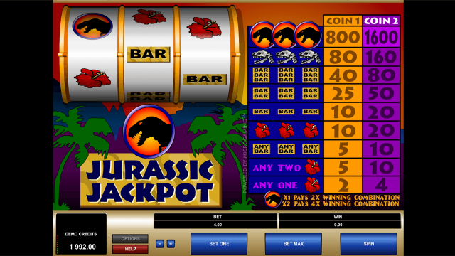 Игровой интерфейс Jurassic Jackpot 3