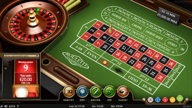 Игровой интерфейс Roulette Advanced 5